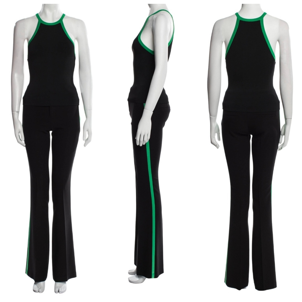 Alice + Olivia heidi halter crop top and bootcut pant matching Set Size 2 - Picture 10 of 15